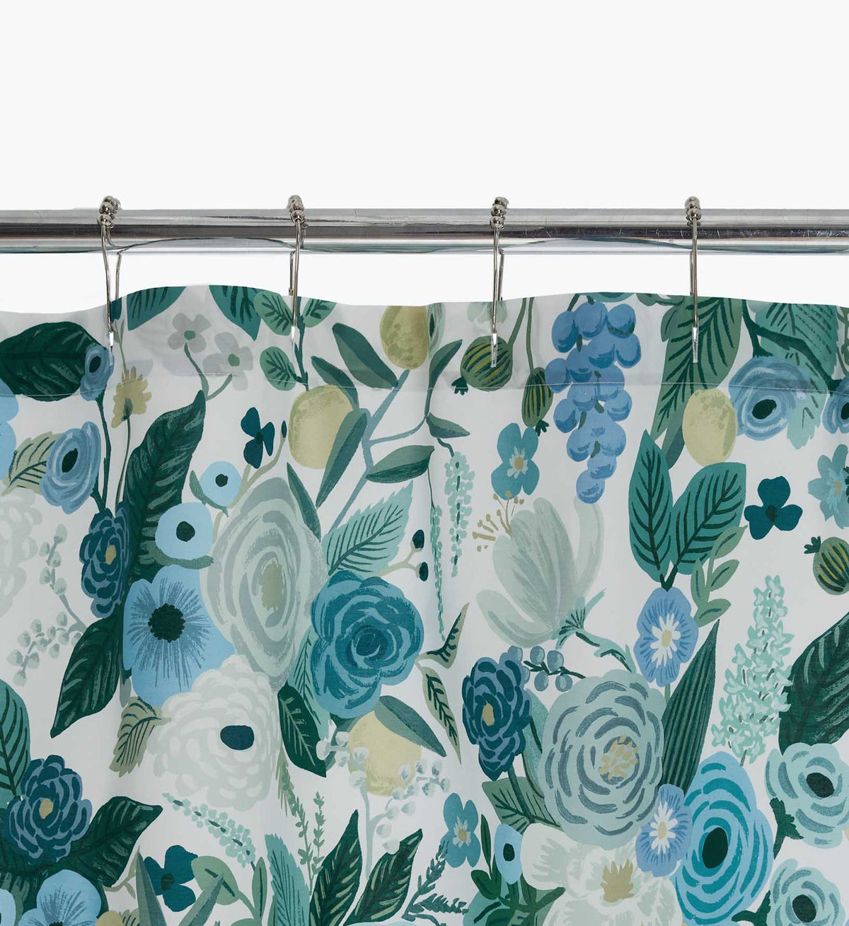 Cloverpaperco™ - Percale Shower Curtain - Garden Party Blue