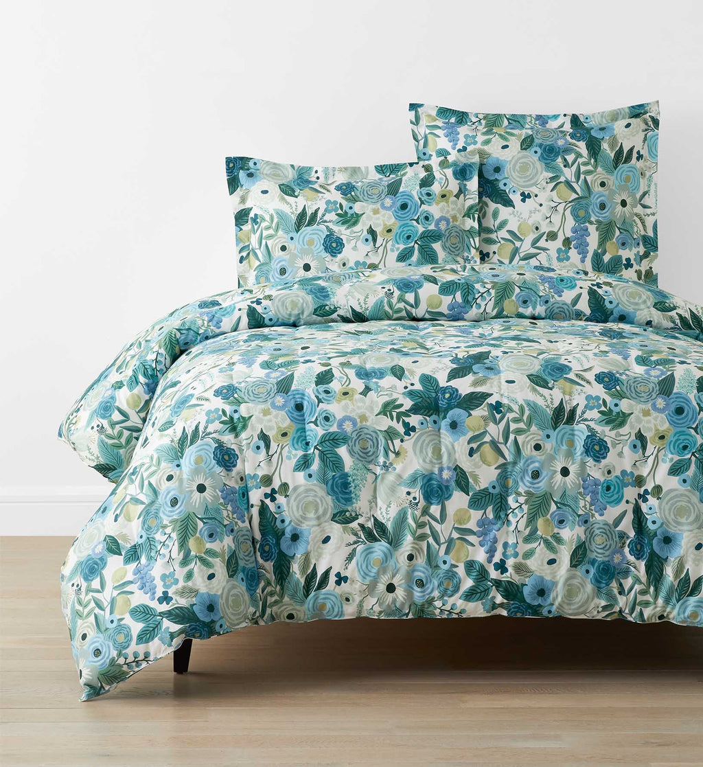 Cloverpaperco™ - Percale Comforter - Garden Party Blue