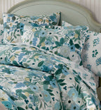 Cloverpaperco™ - Percale Comforter - Garden Party Blue