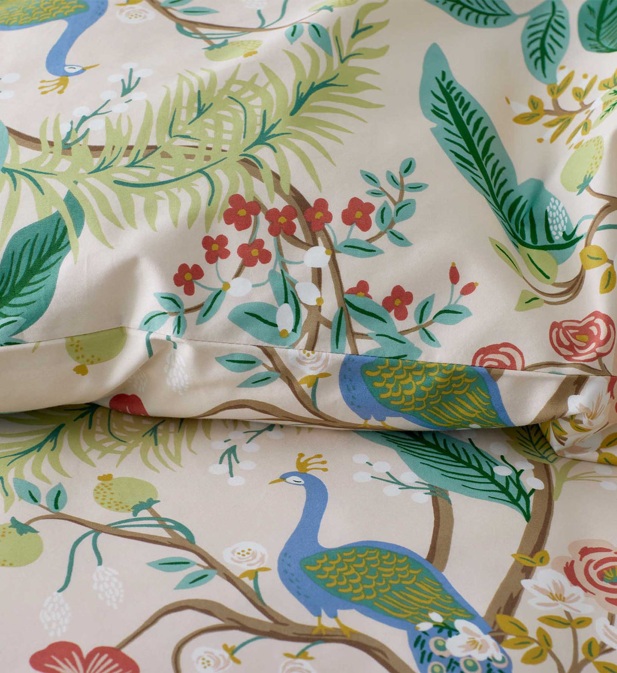Cloverpaperco™ - Sateen Comforter - Peacock Blush
