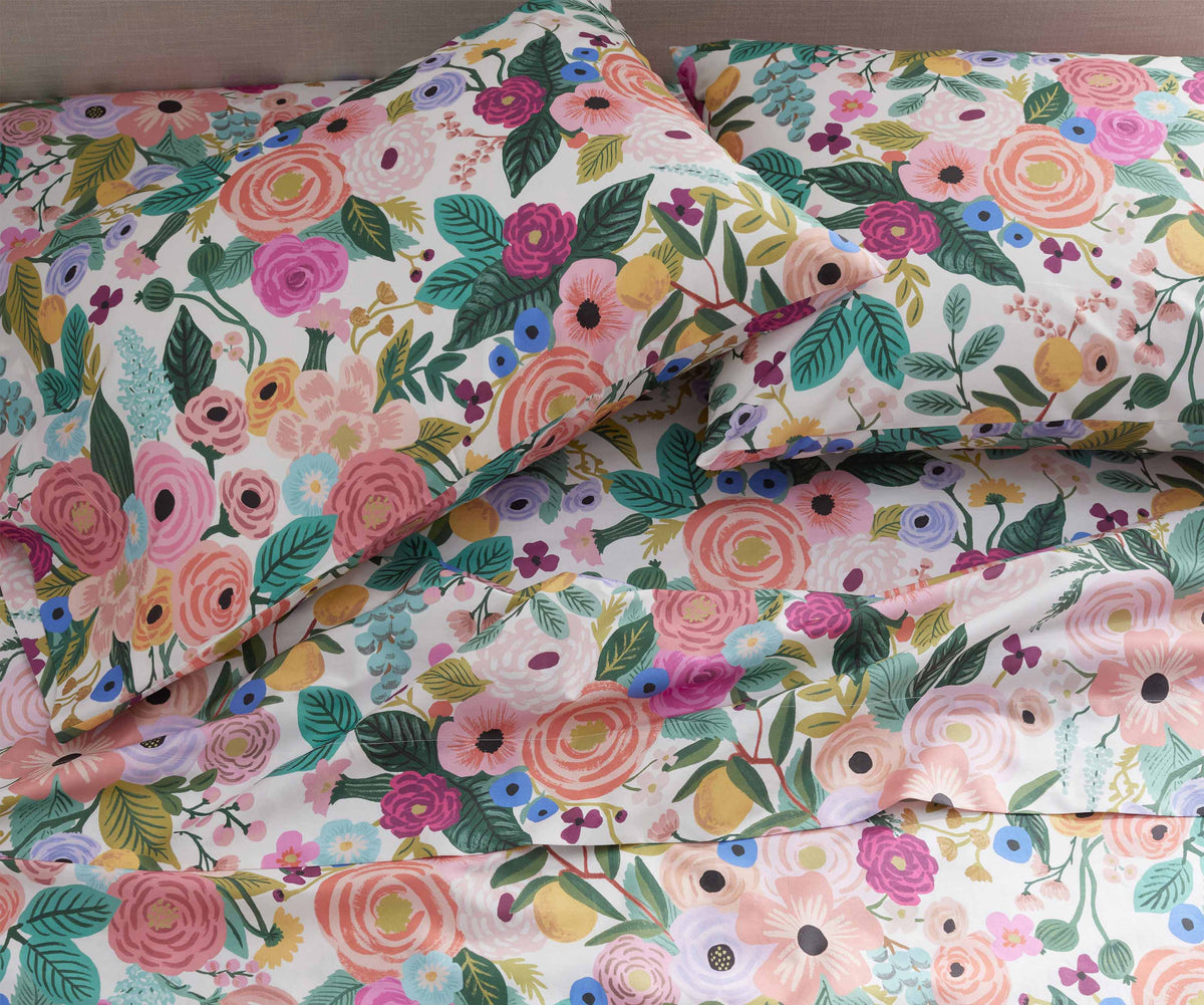 Cloverpaperco™ - Percale Flat Sheet - Garden Party