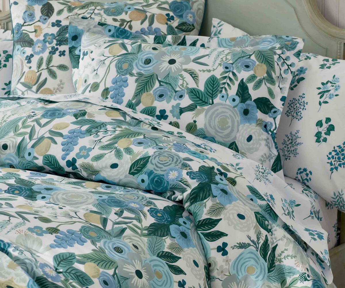 Cloverpaperco™ - Percale Sham - Garden Party Blue