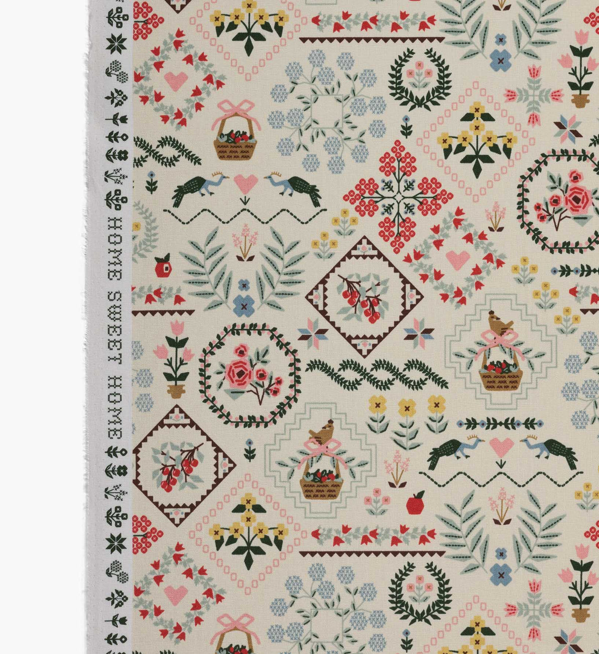 Cloverpaperco™ - Heritage Sampler Canvas Fabric - Linen