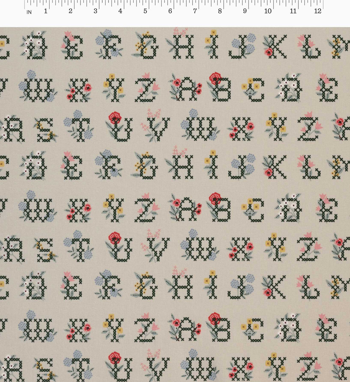 Cloverpaperco™ - Cross Stitch Letters Canvas Fabric - Linen