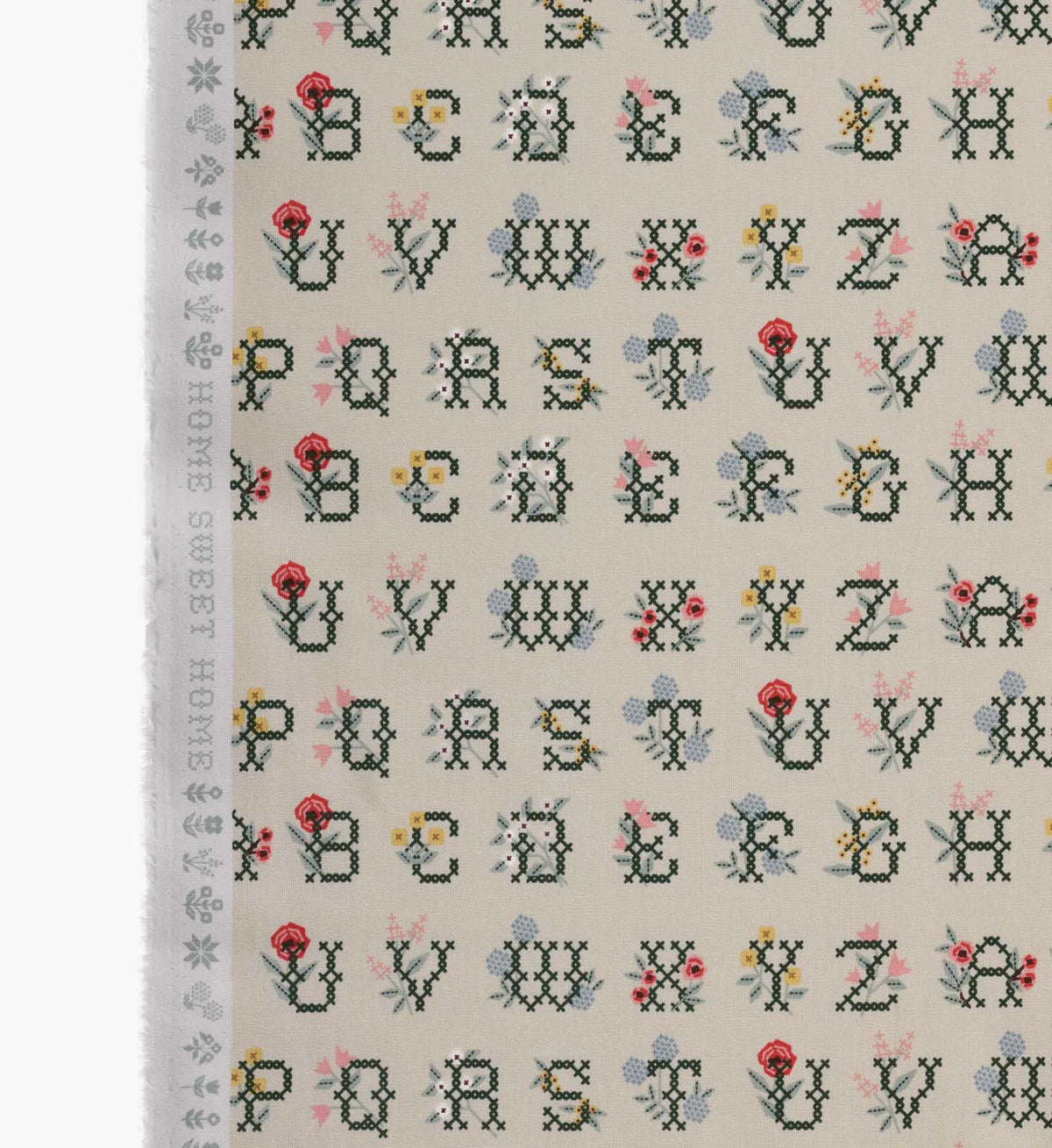 Cloverpaperco™ - Cross Stitch Letters Canvas Fabric - Linen