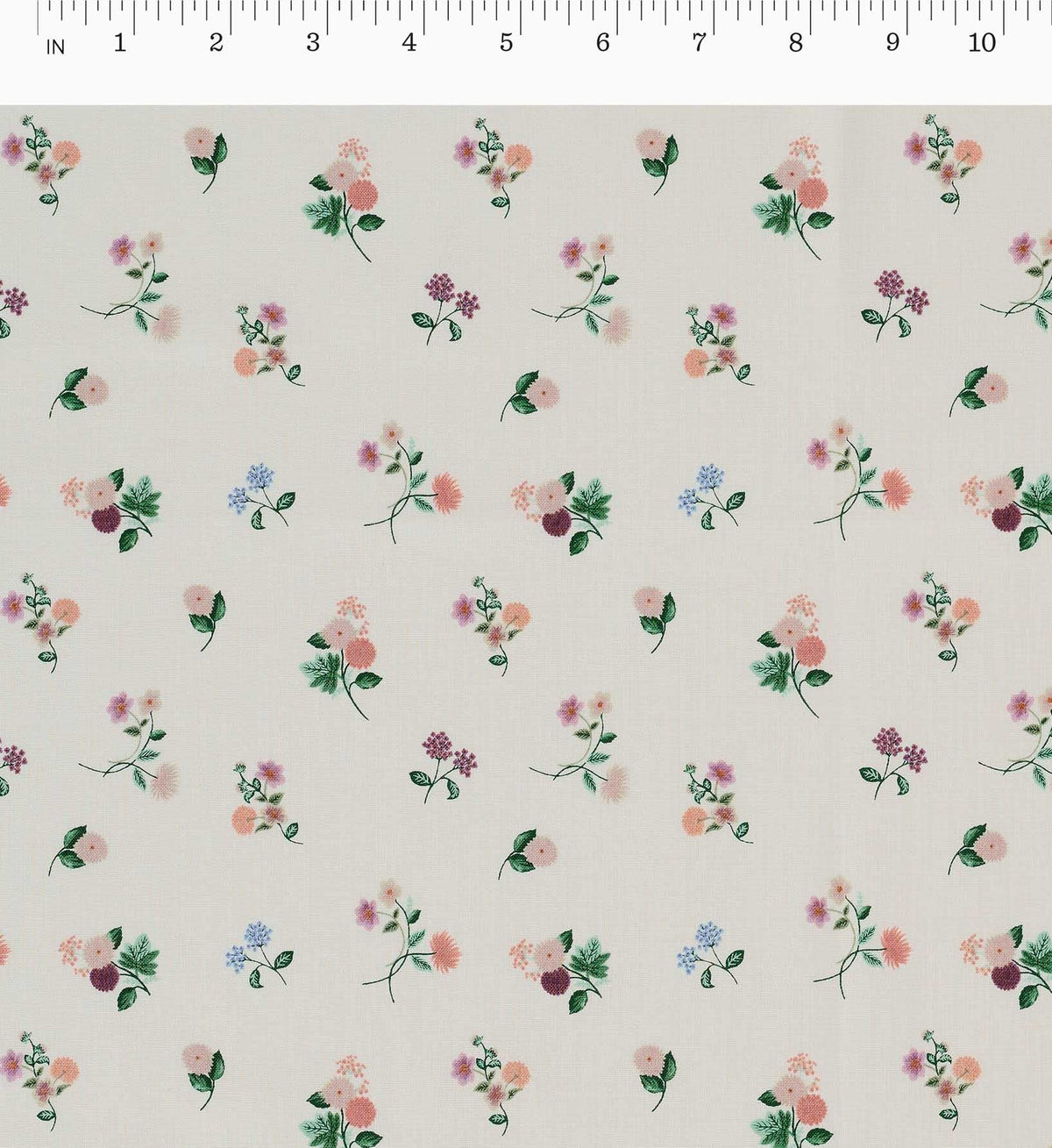 Cloverpaperco™ - Ditsy Dahlia Cotton Fabric - Cream
