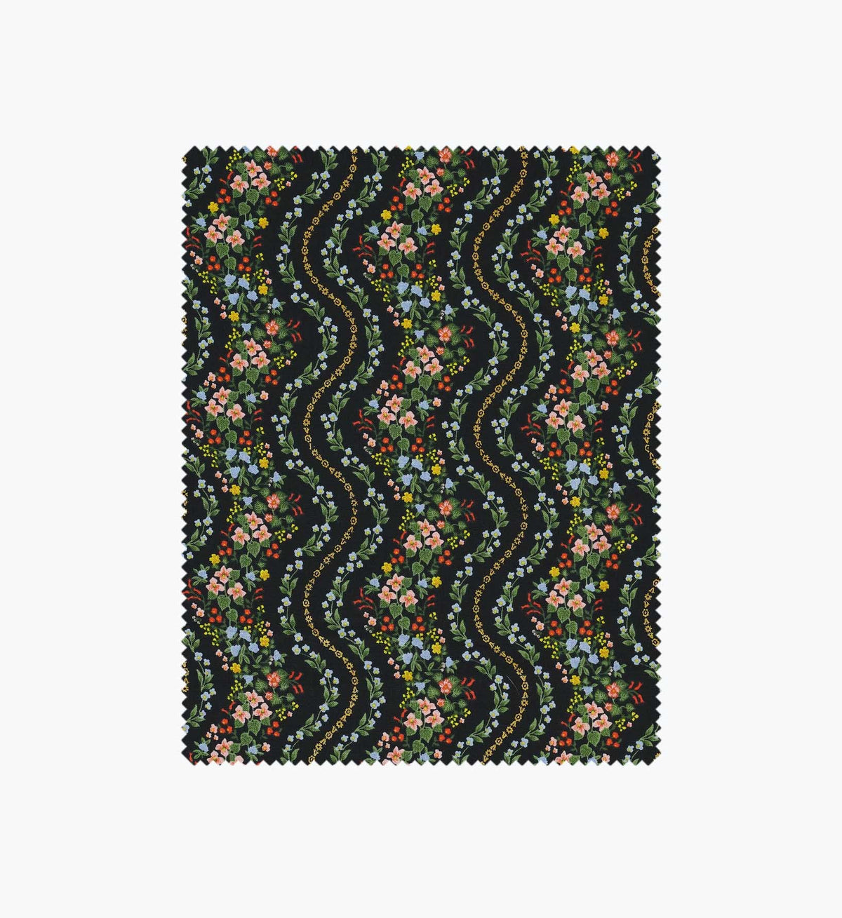 Cloverpaperco™ - Wildwood Vines Cotton Metallic Fabric - Black