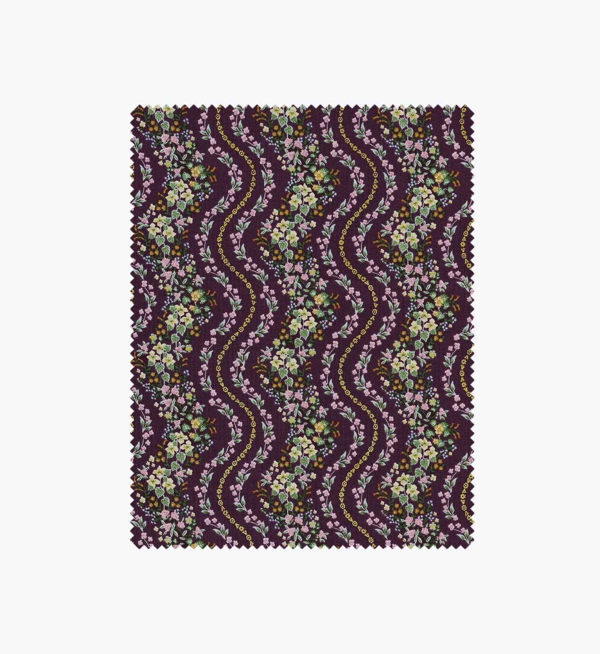 Cloverpaperco™ - Wildwood Vines Cotton Metallic Fabric - Aubergine