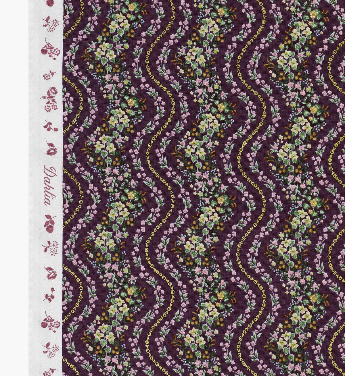 Cloverpaperco™ - Wildwood Vines Cotton Metallic Fabric - Aubergine