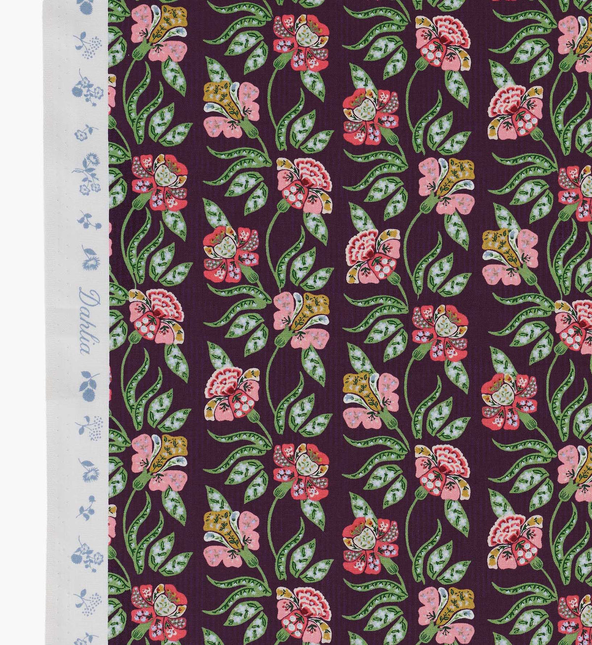 Cloverpaperco™ - Posy Cotton Fabric - Aubergine