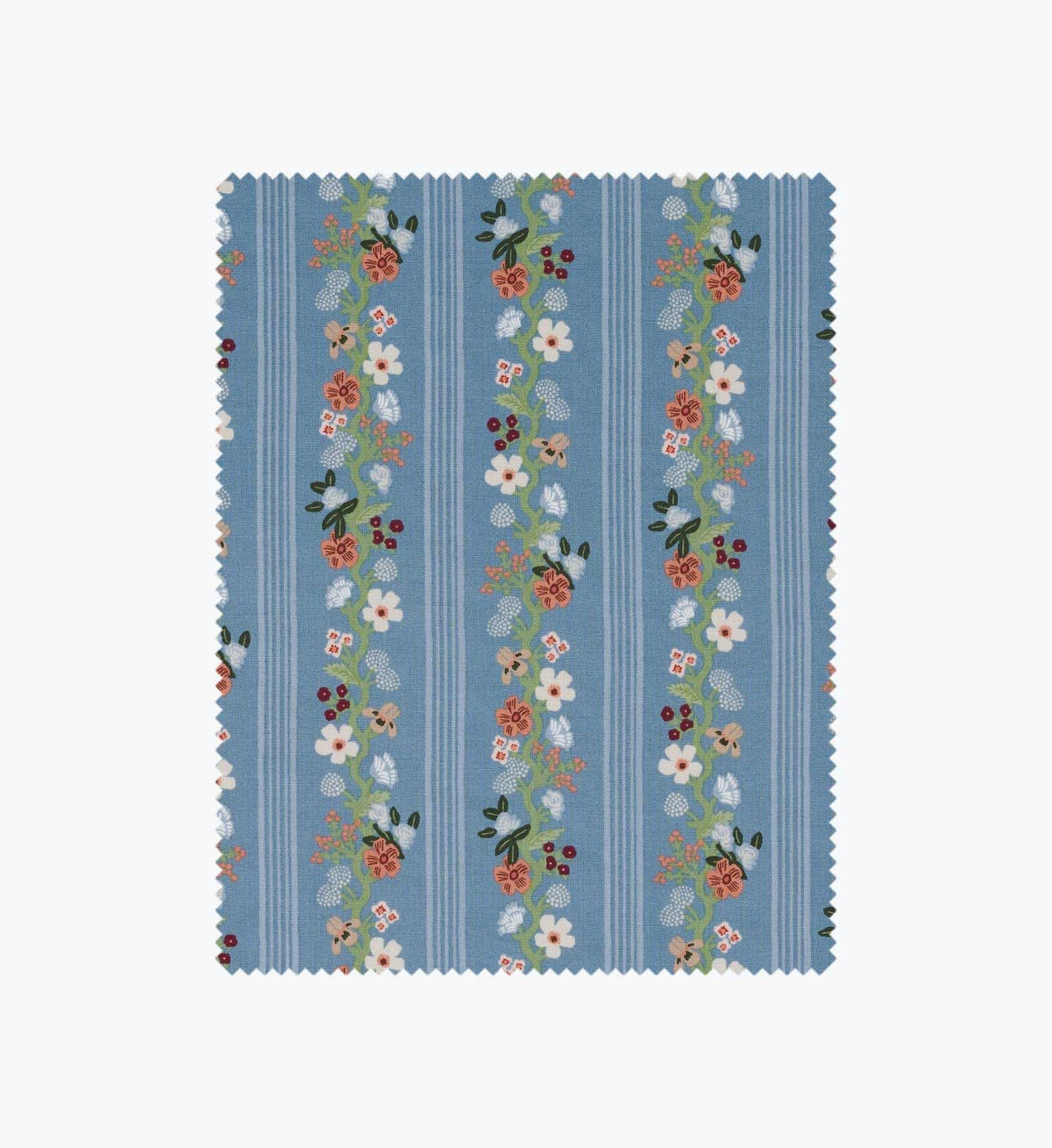 Cloverpaperco™ - Floral Trellis Stripe Cotton Fabric - Slate
