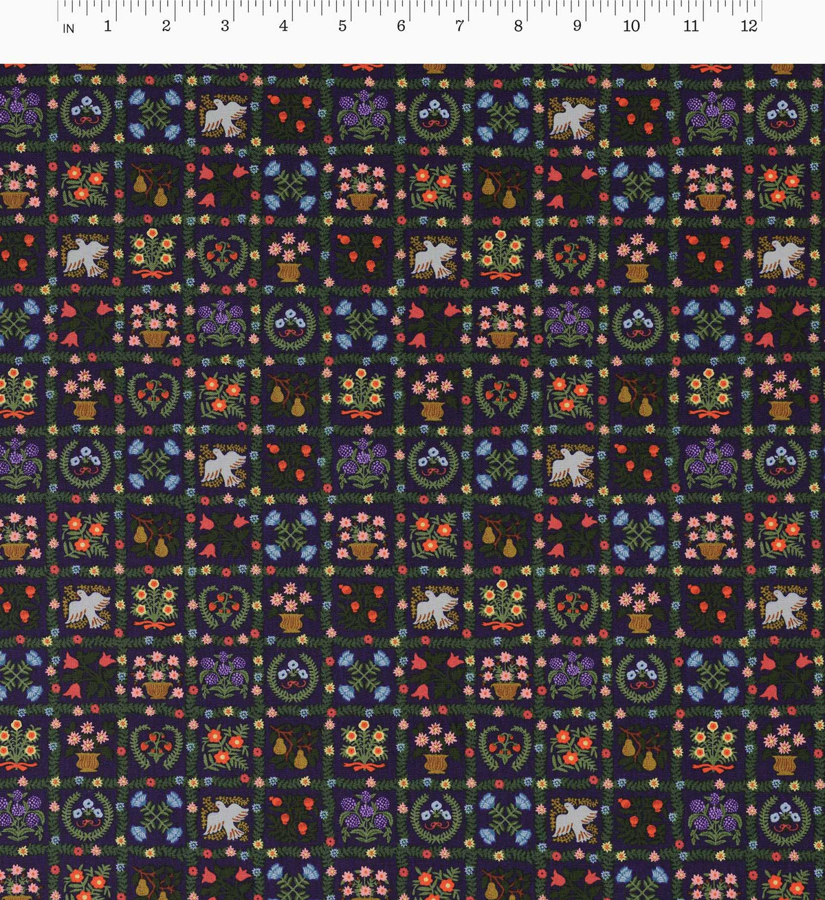 Cloverpaperco™ - Helena Cotton Fabric - Navy