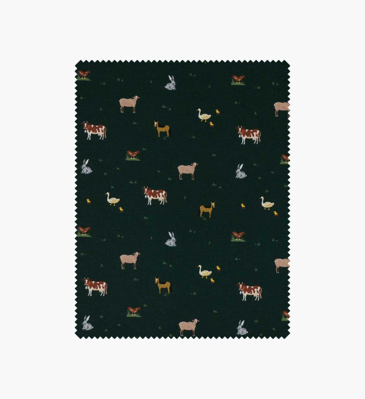Cloverpaperco™ - Farm Animals Cotton Fabric - Evergreen