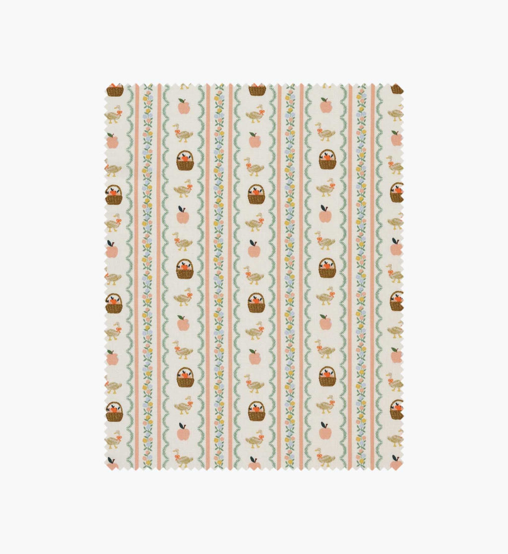 Cloverpaperco™ - Farmhouse Stripe Cotton Fabric - Cream