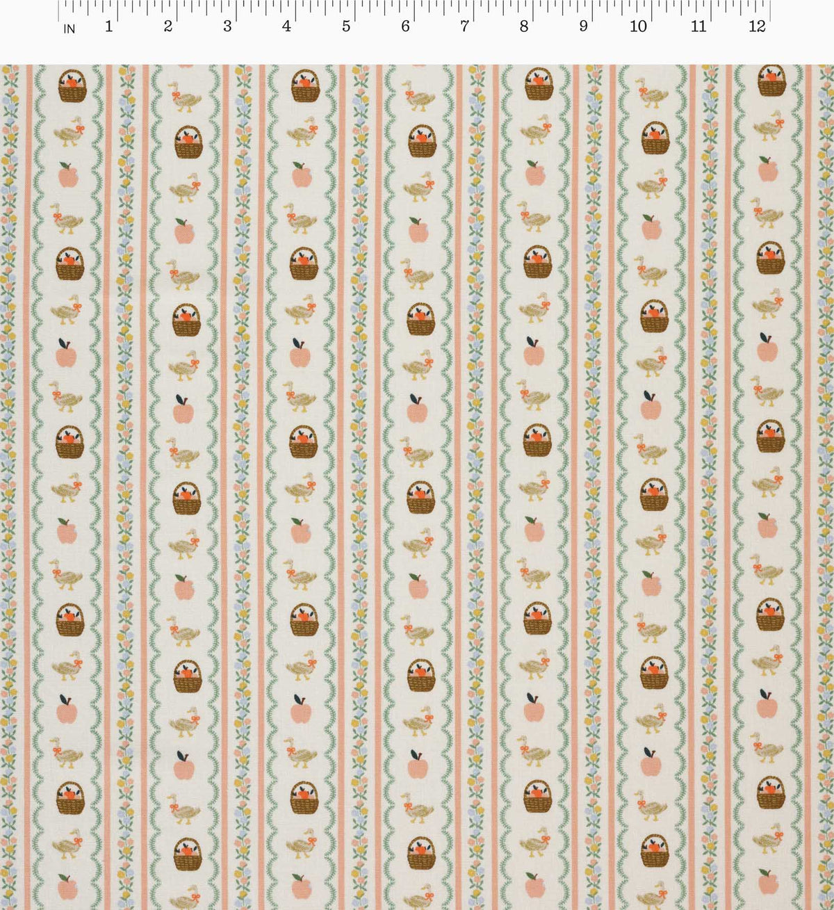 Cloverpaperco™ - Farmhouse Stripe Cotton Fabric - Cream