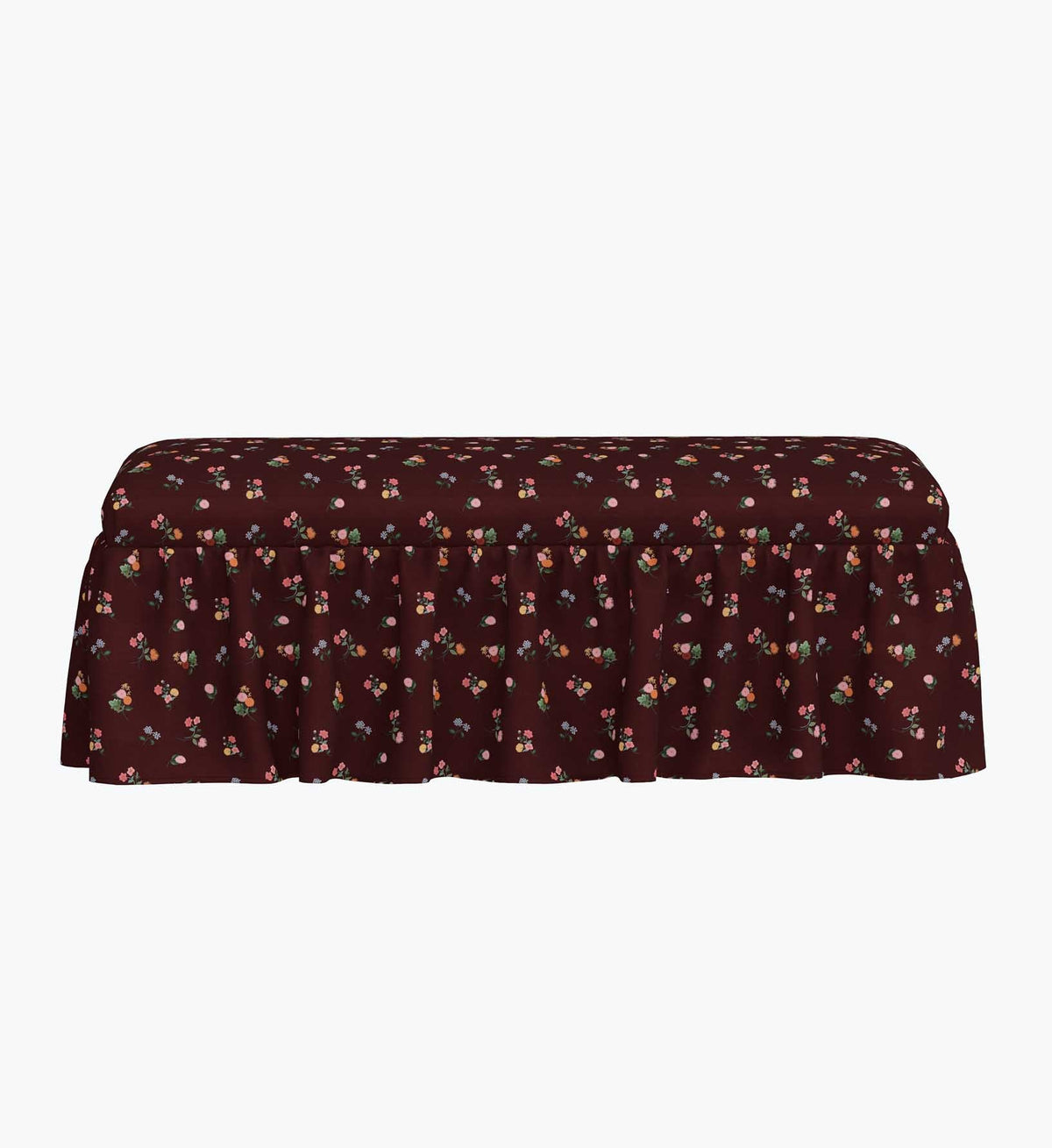 Cloverpaperco™ - Surrey Dining Bench - Ditsy Dahlia Burgundy