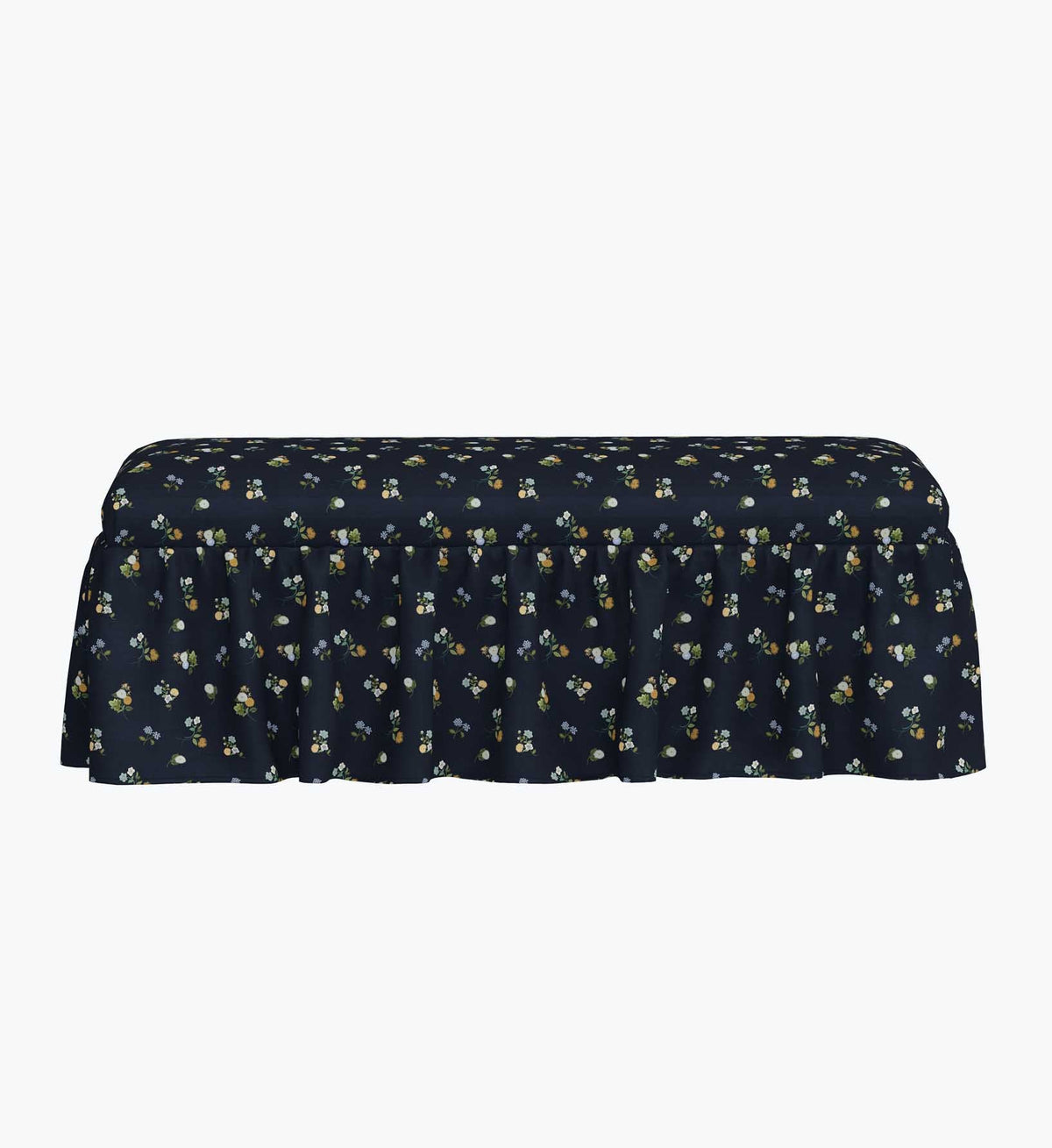 Cloverpaperco™ - Surrey Dining Bench - Ditsy Dahlia Navy