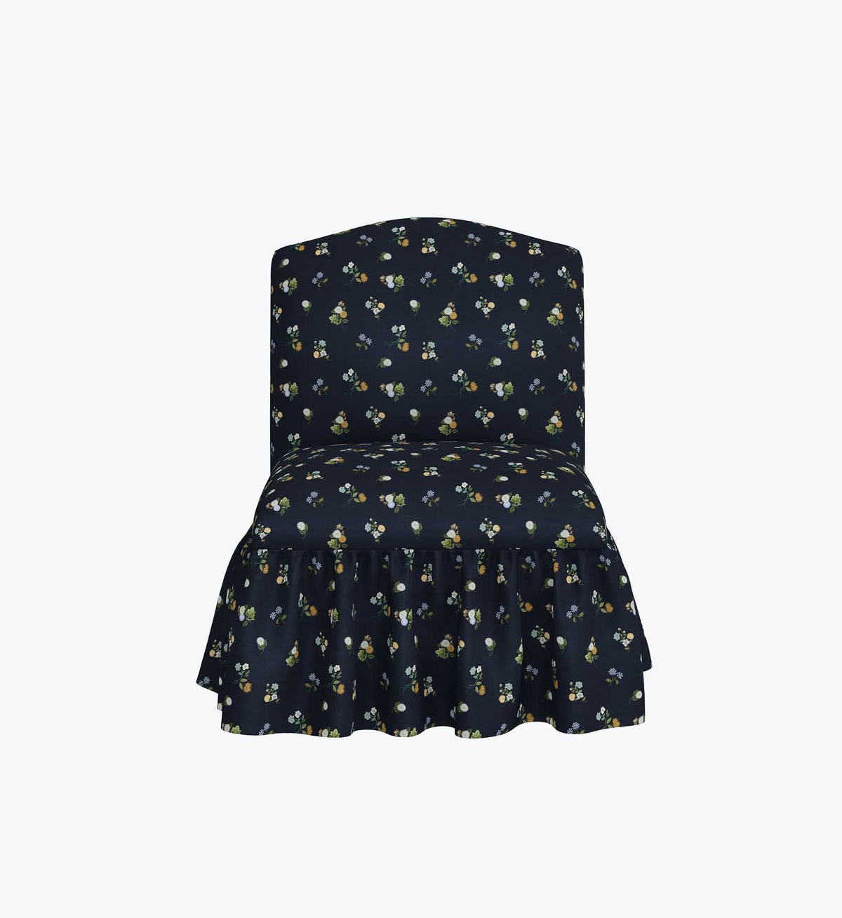 Cloverpaperco™ - Edie Slipper Chair - Ditsy Dahlia Navy