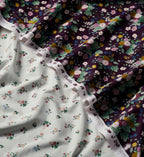 Cloverpaperco™ - Ditsy Dahlia Cotton Fabric - Cream