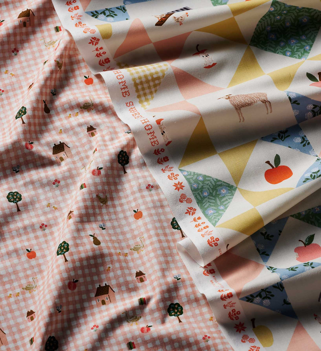 Cloverpaperco™ - Farmhouse Gingham Cotton Fabric - Pink