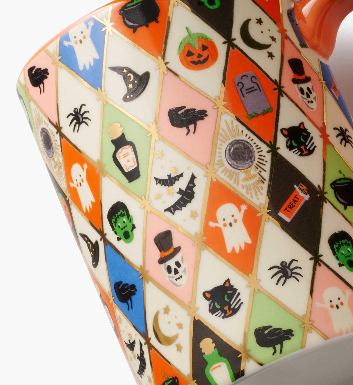 Cloverpaperco™ - Porcelain Mug - Halloween Argyle