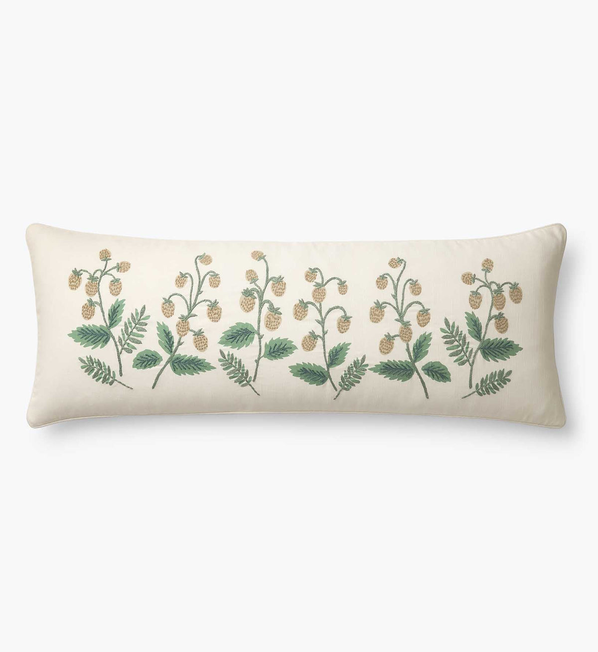 Cloverpaperco™ - Embroidered Lumbar Pillow Cover - Strawberry Fields