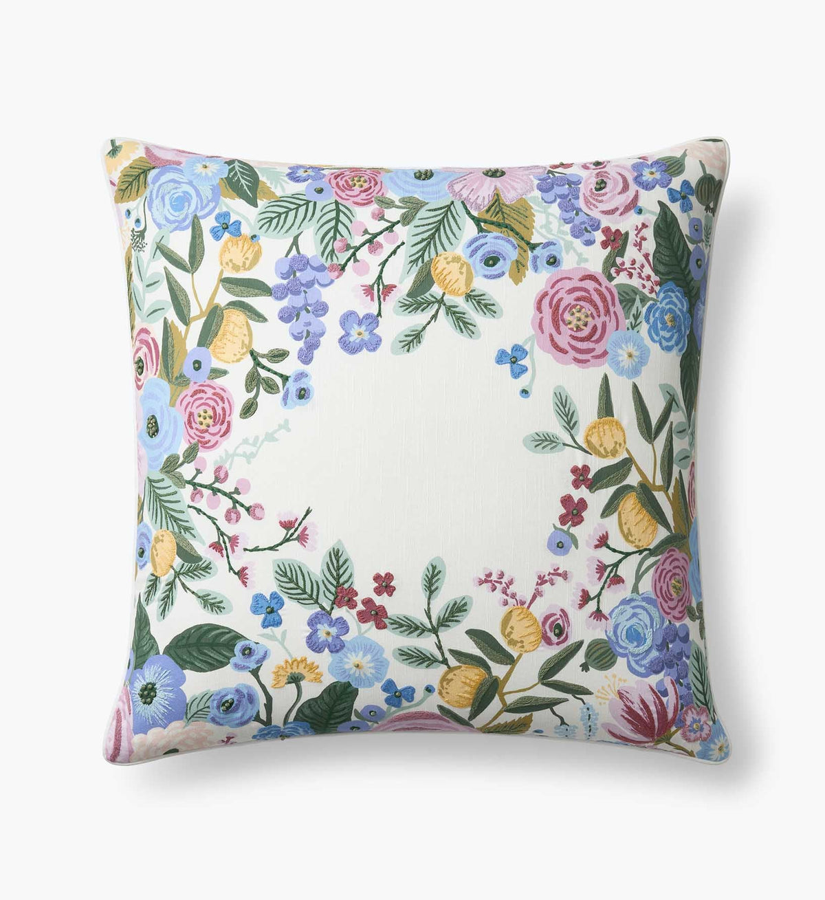 Cloverpaperco™ - Embroidered Pillow Cover - Garden Party Ivory