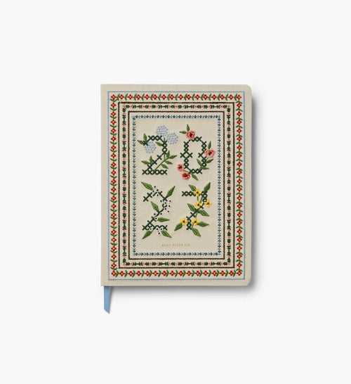 Cloverpaperco™ - 2027 12-Month Embroidered Bookbound Planner - Heritage Sampler