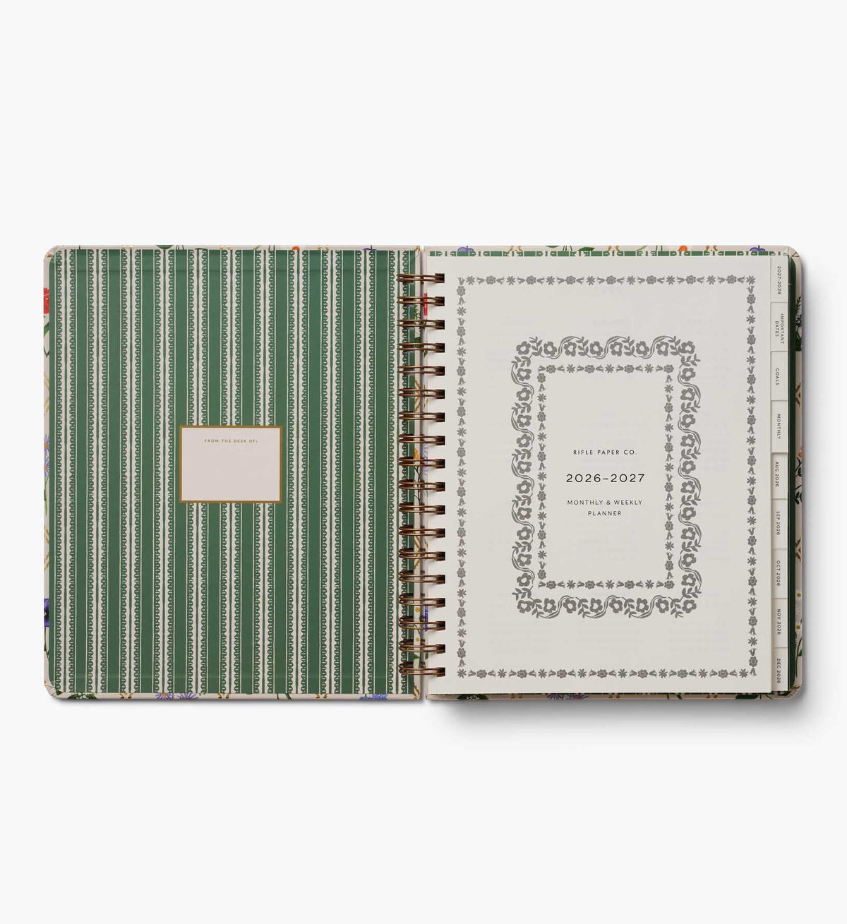 Cloverpaperco™ - 2026-2027 17-Month Academic Hardcover Spiral Planner - Garden Study