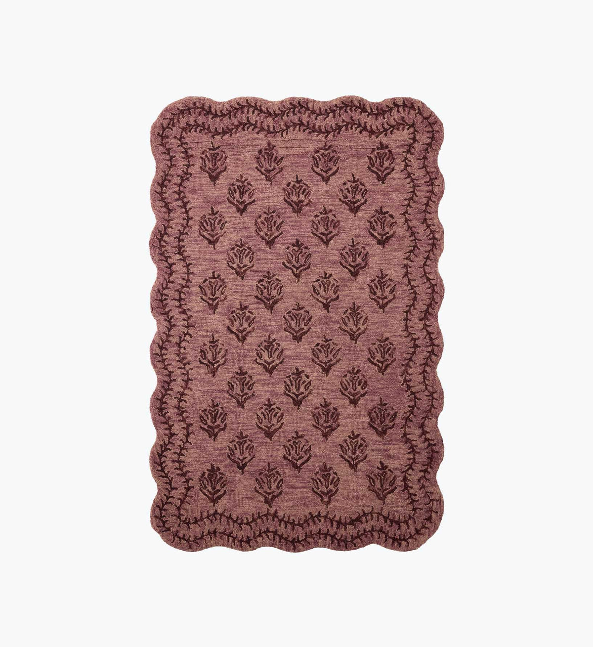 Cloverpaperco™ - Lisette Wool Hooked Rug - Plum