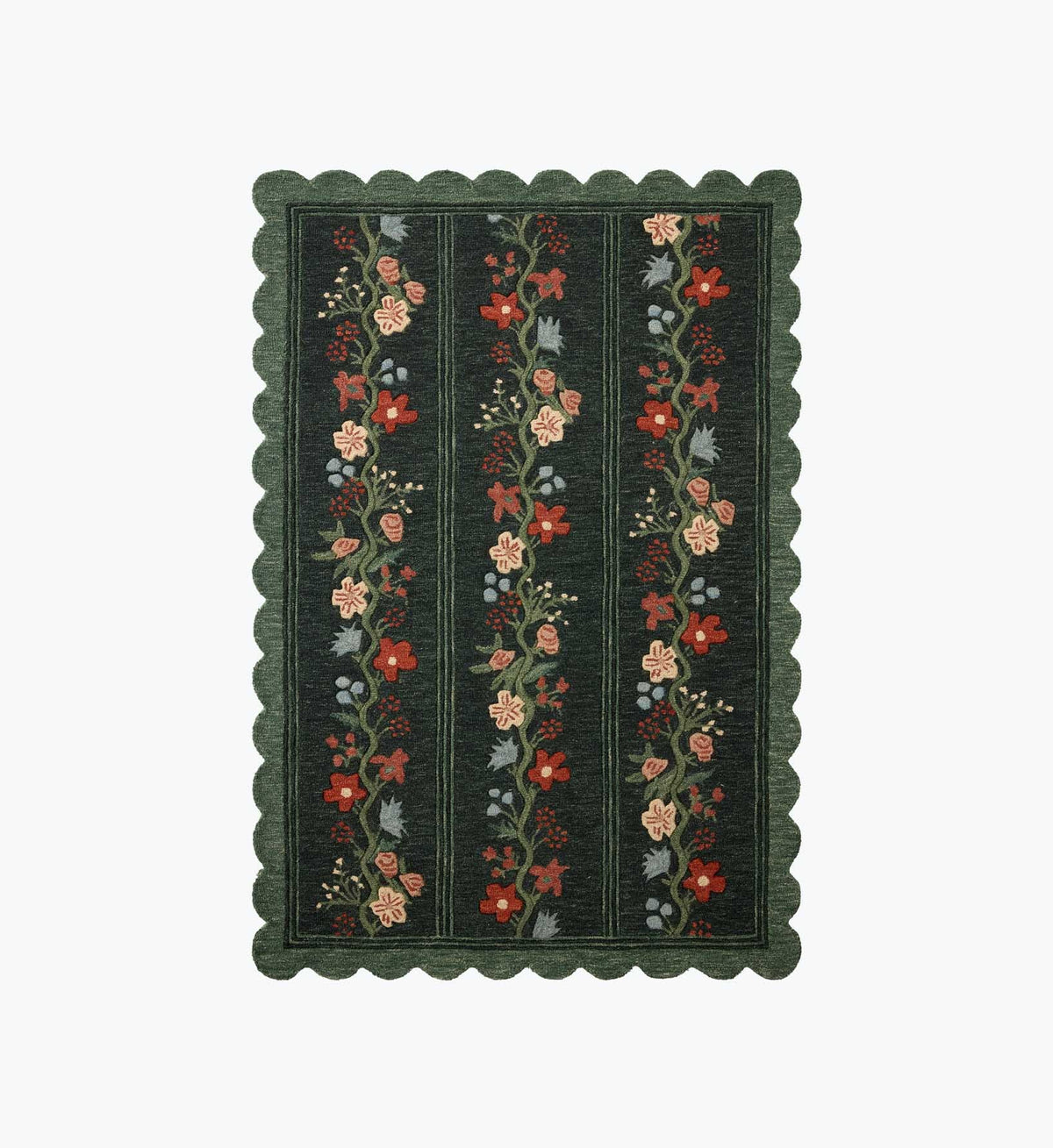 Cloverpaperco™ - Thistle Wool Hooked Rug - Forest