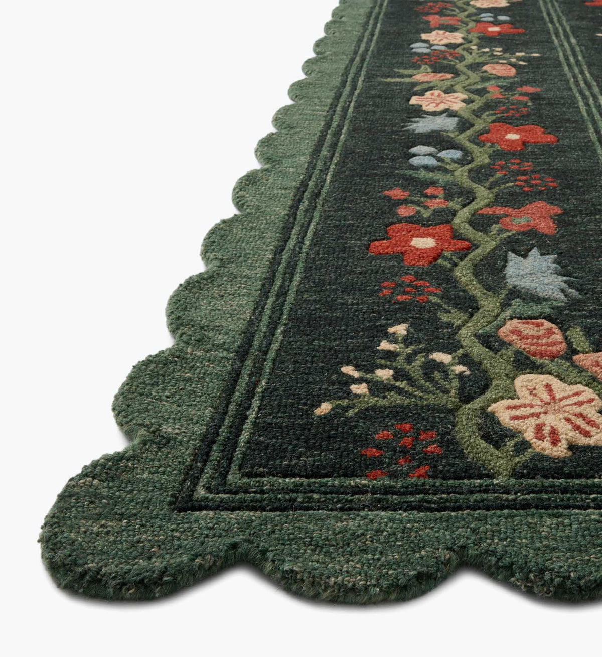 Cloverpaperco™ - Thistle Wool Hooked Rug - Forest