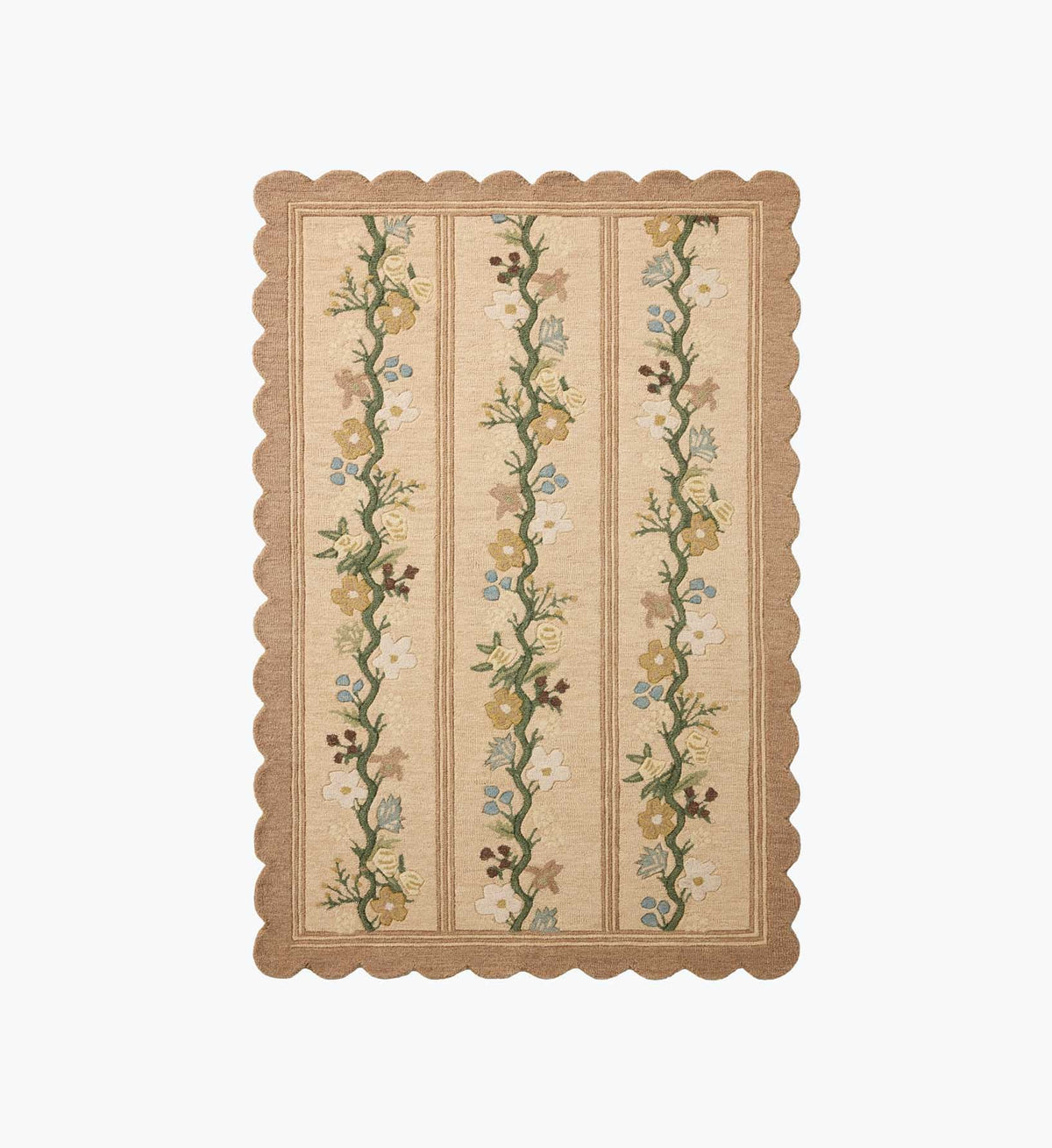 Cloverpaperco™ - Thistle Wool Hooked Rug - Neutral