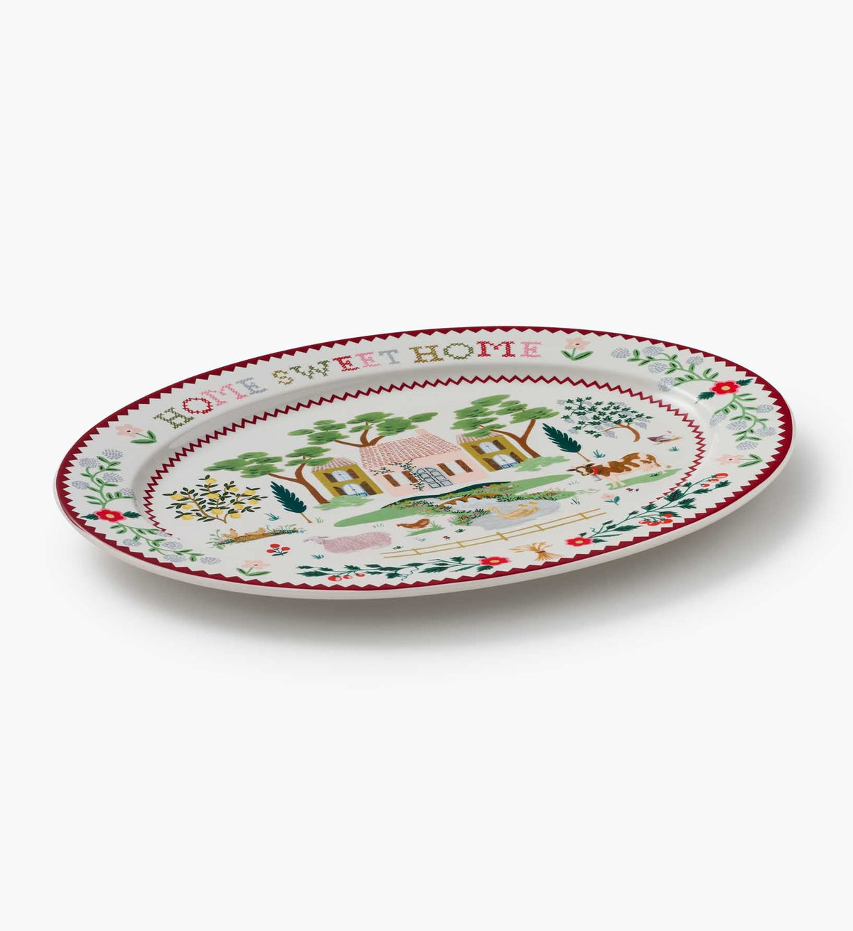 Cloverpaperco™ - Large Porcelain Serving Platter - Home Sweet Home