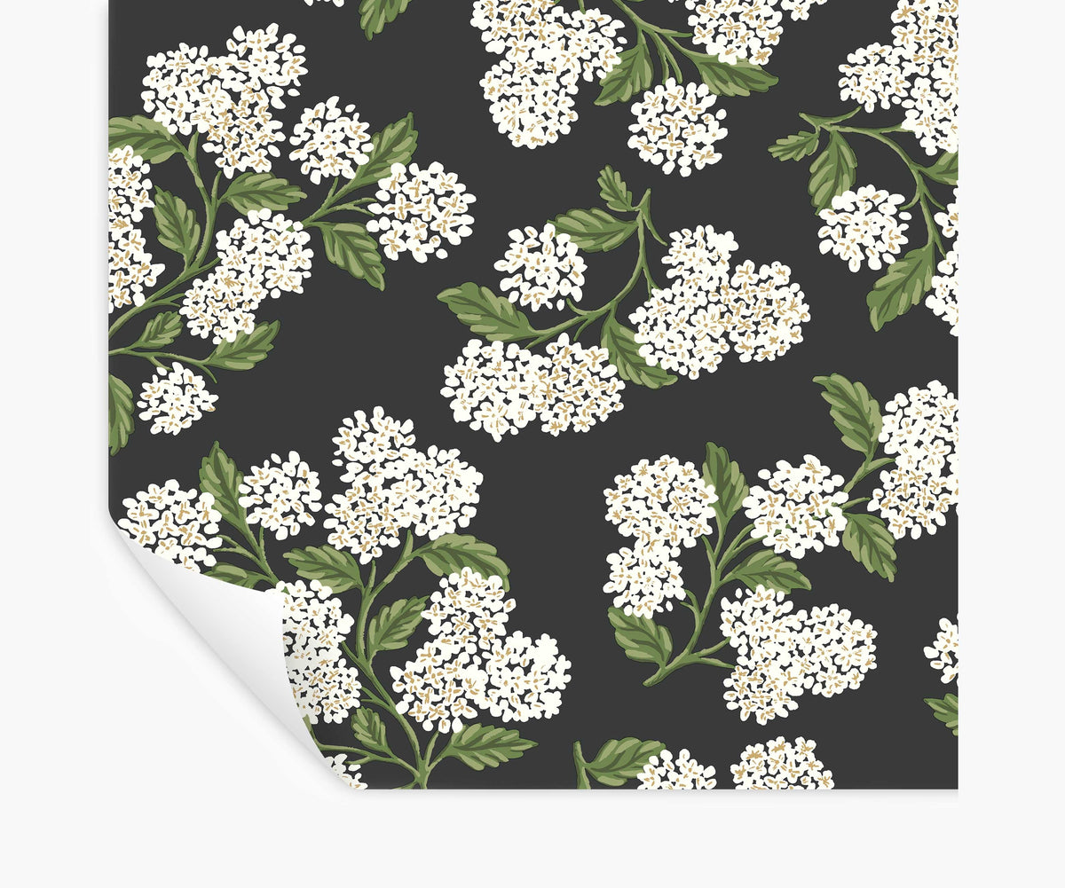 Cloverpaperco™ - Hydrangea Peel & Stick Wallpaper - Black & White
