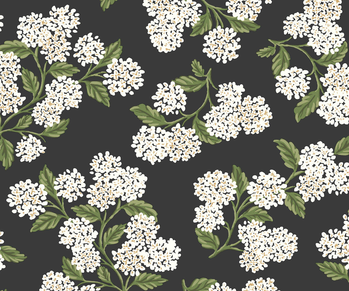 Cloverpaperco™ - Hydrangea Peel & Stick Wallpaper - Black & White
