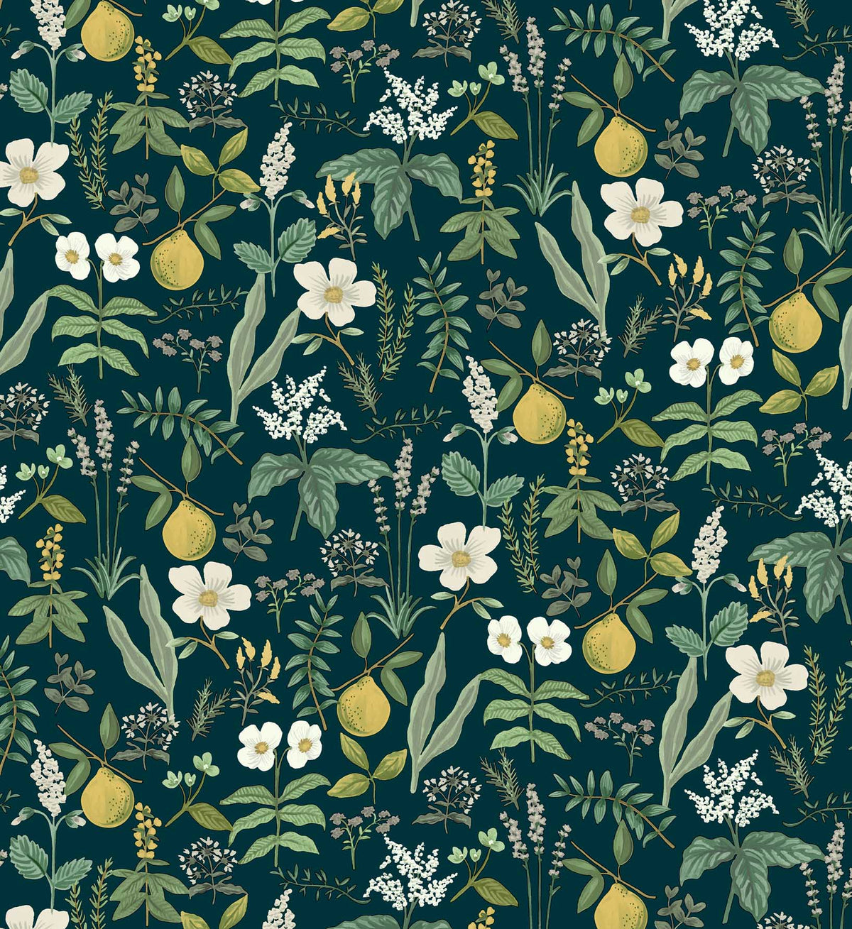 Cloverpaperco™ - Herb Garden Peel & Stick Wallpaper - Navy