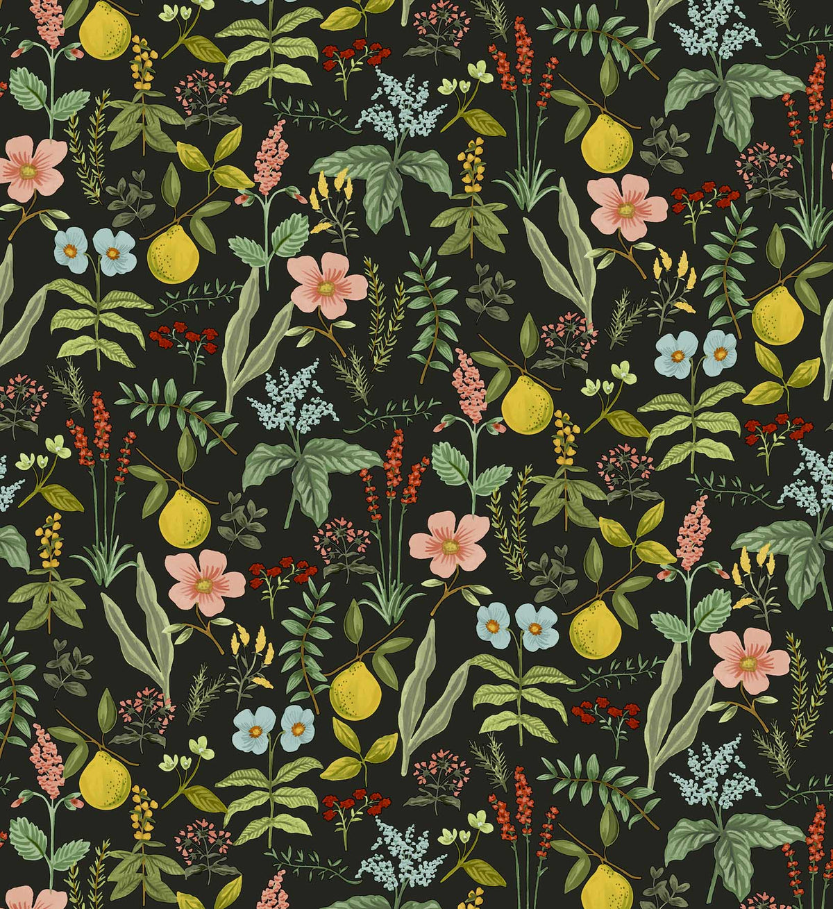 Cloverpaperco™ - Herb Garden Peel & Stick Wallpaper - Black
