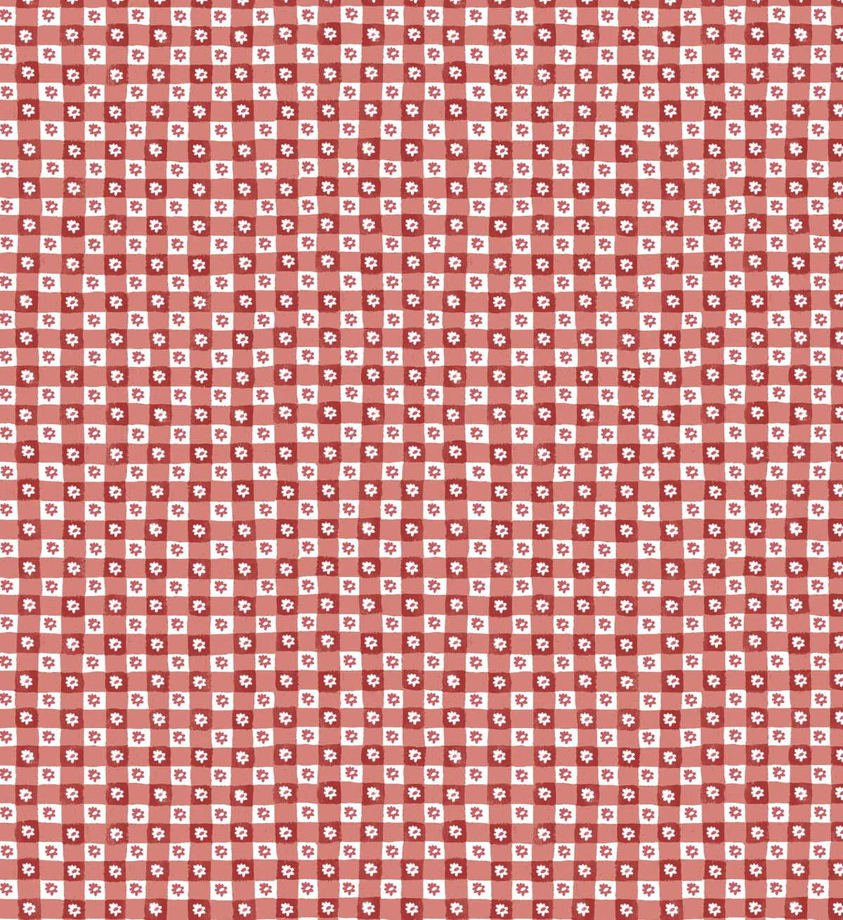 Cloverpaperco™ - Daisy Gingham Peel & Stick Wallpaper - Red