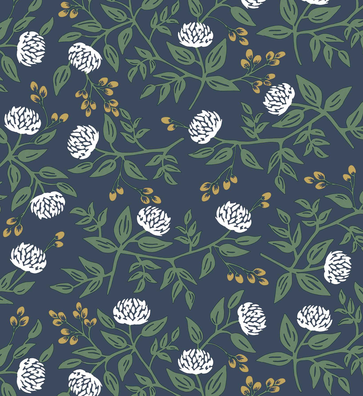 Cloverpaperco™ - Peonies Peel & Stick Wallpaper - Navy