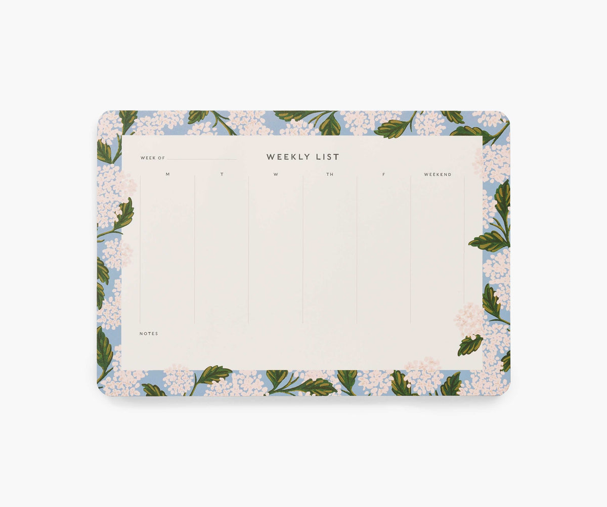 Cloverpaperco™ - Weekly Desk Pad - Hydrangea