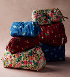 Cloverpaperco™ - Quilted Small Cosmetic Pouch - Ditsy Hydrangea