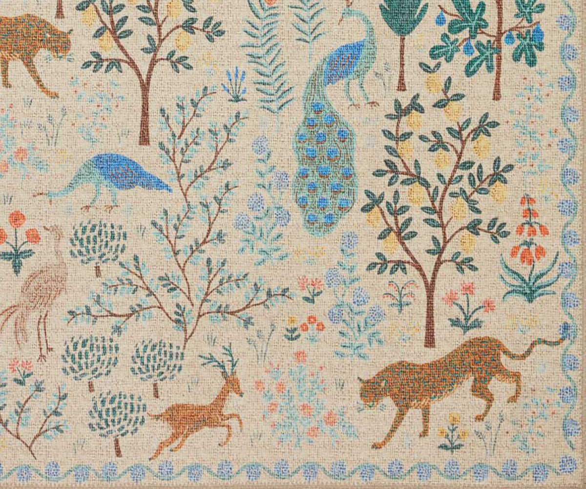 Cloverpaperco™ - Menagerie Forest Printed Rug - Cream