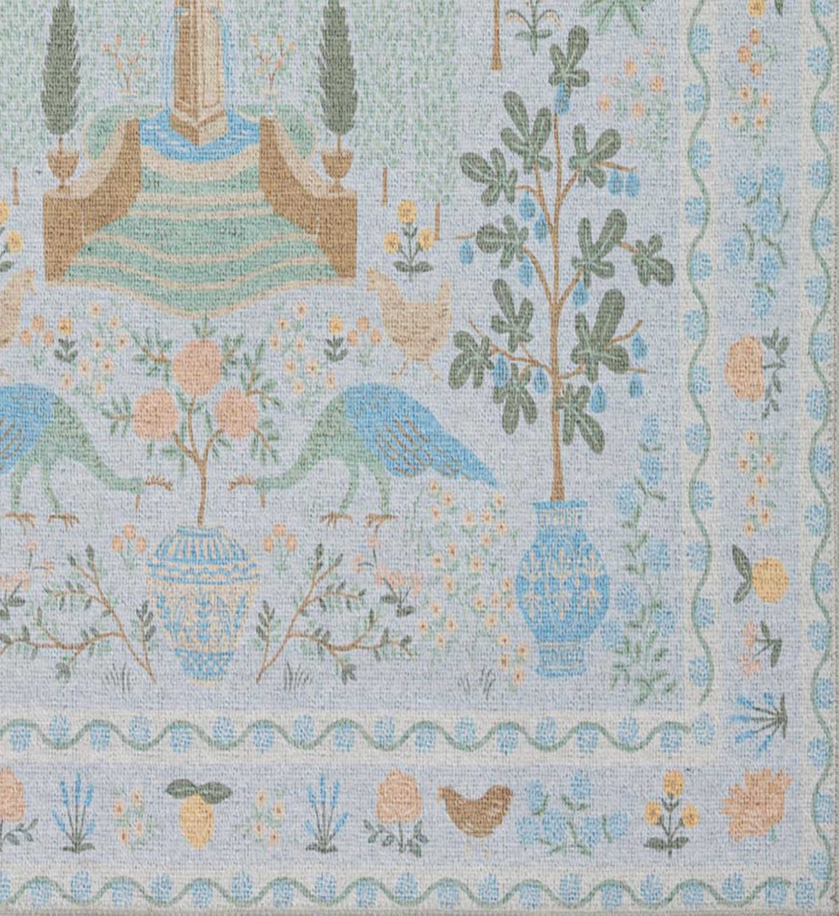 Cloverpaperco™ - Menagerie Camont Printed Rug - Light Blue