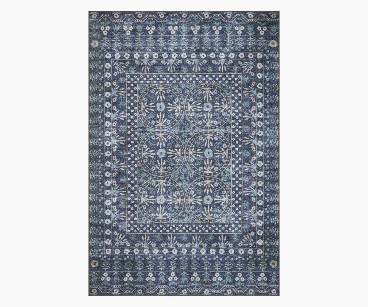 Cloverpaperco™ - Maison Rosette Power Loomed Rug - Blue