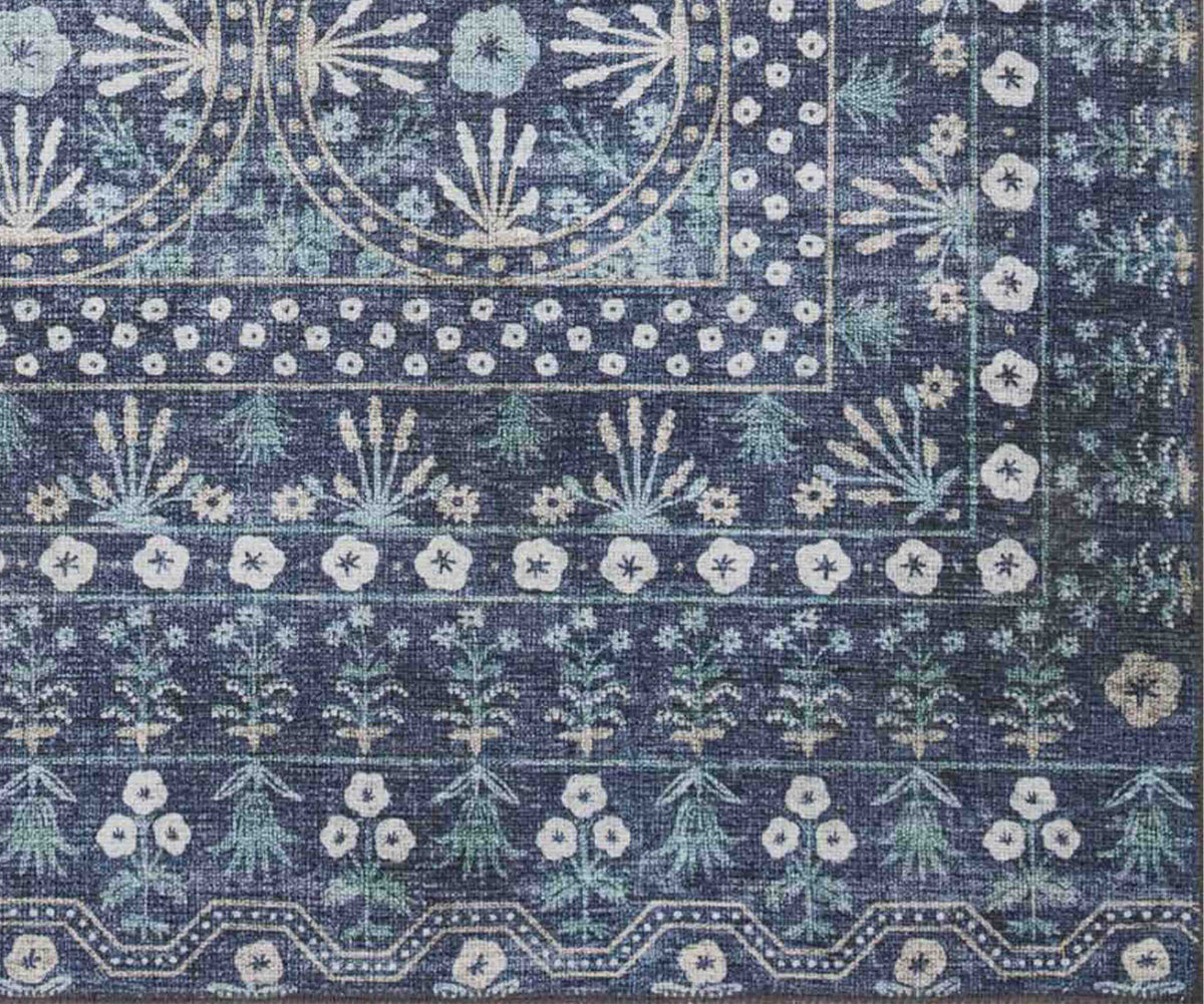 Cloverpaperco™ - Maison Rosette Power Loomed Rug - Blue