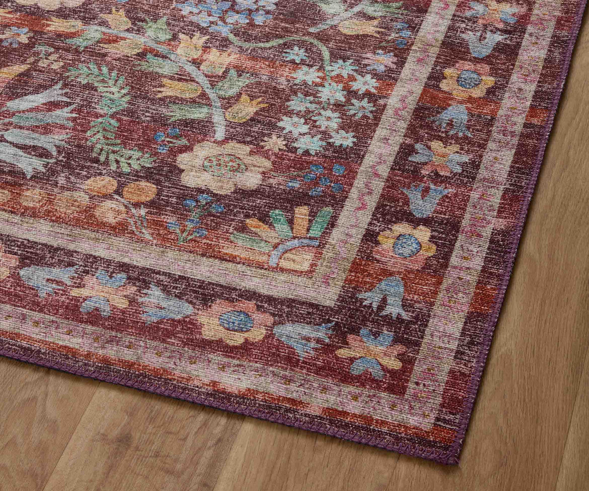 Cloverpaperco™ - Maison Frances Power Loomed Rug - Burgundy