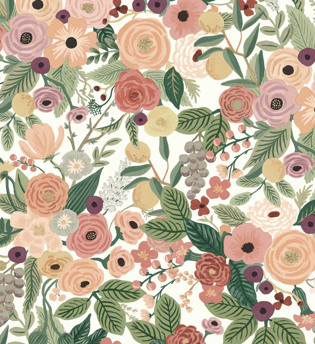 Cloverpaperco™ - Garden Party Wallpaper - Burgundy Multi