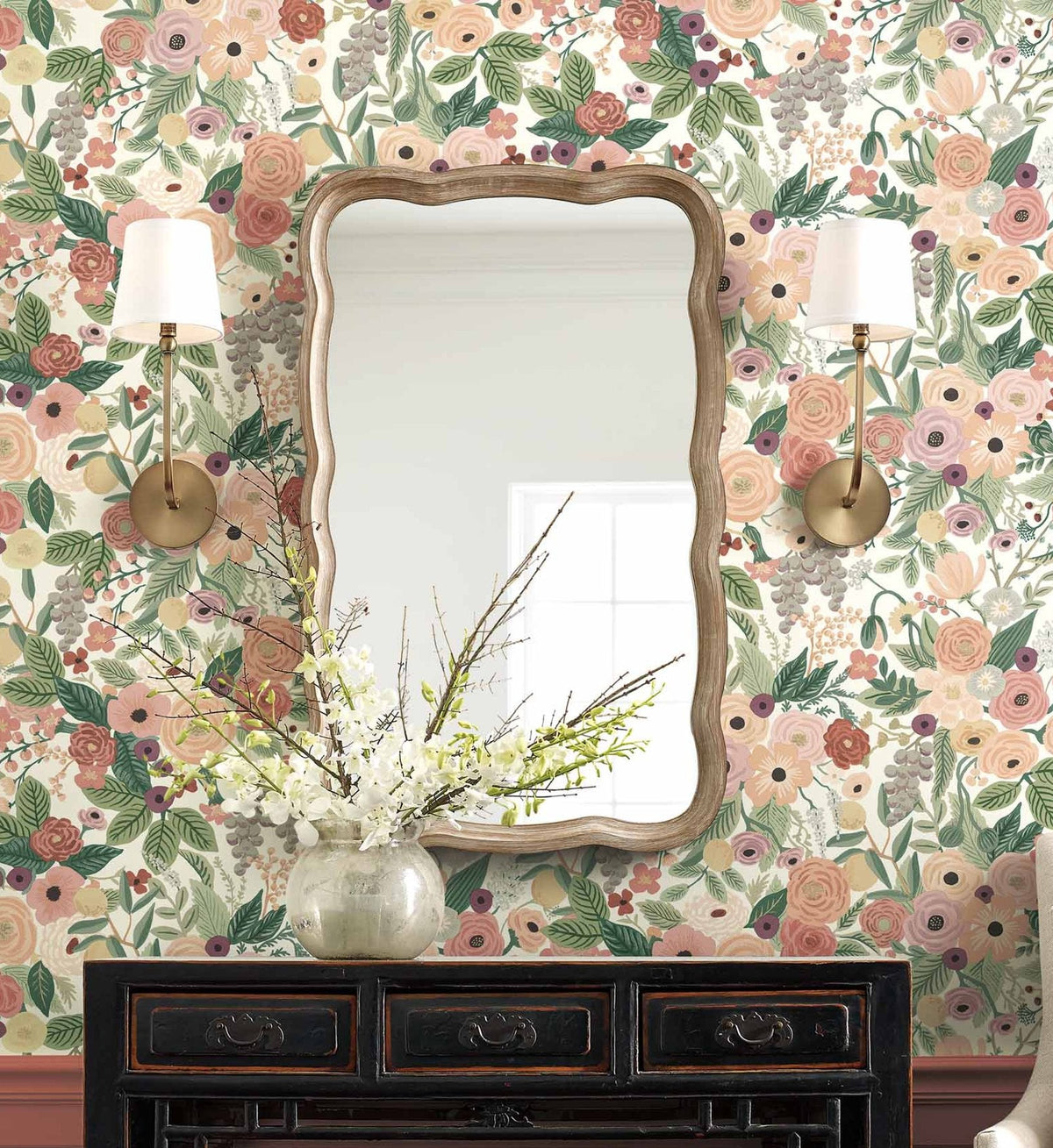 Cloverpaperco™ - Garden Party Wallpaper - Burgundy Multi