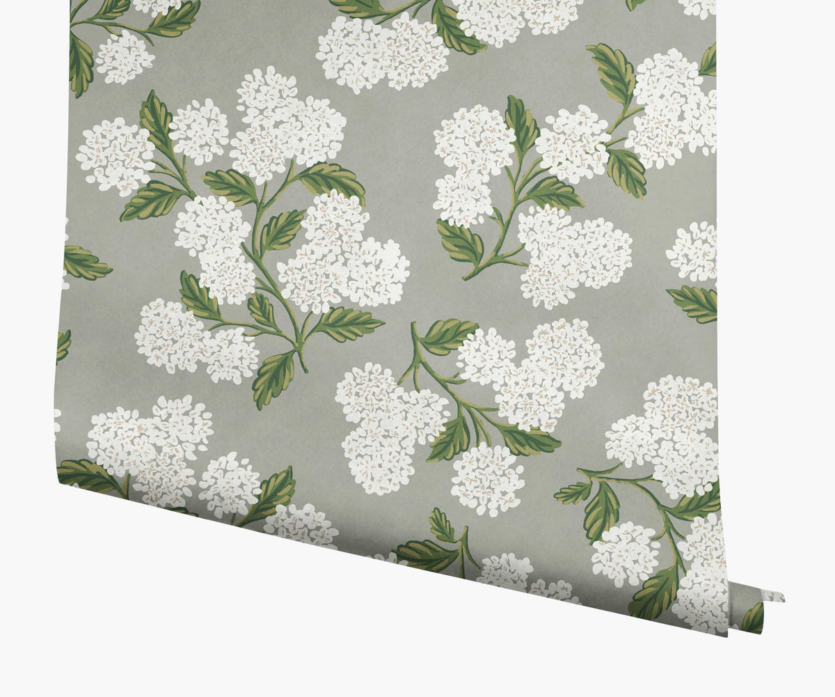 Cloverpaperco™ - Hydrangea Wallpaper - Grey